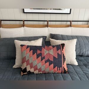 Vintage Kilim Pillow 24x14 - lumbar pillow zip closure